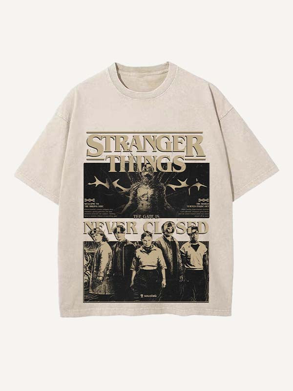 Stranger Things Print Round Neck T-shirt