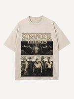 Stranger Things Print Round Neck T-shirt