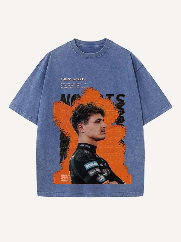 Lando Norris Print Round Neck T-shirt