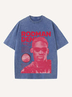 Dennis Rodman Print Round Neck T-shirt
