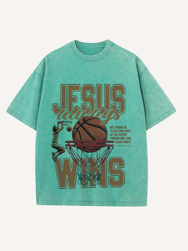 Basketball Aesthetic Print Round Neck T-shirt