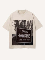 Stranger Things Print Round Neck T-shirt