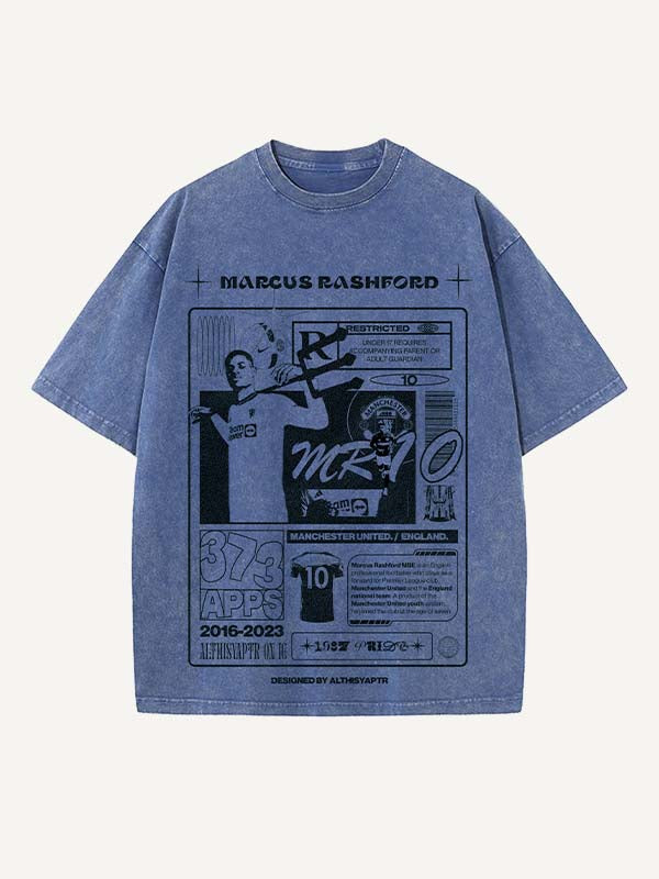 Marcus Rashford Print Round Neck T-shirt