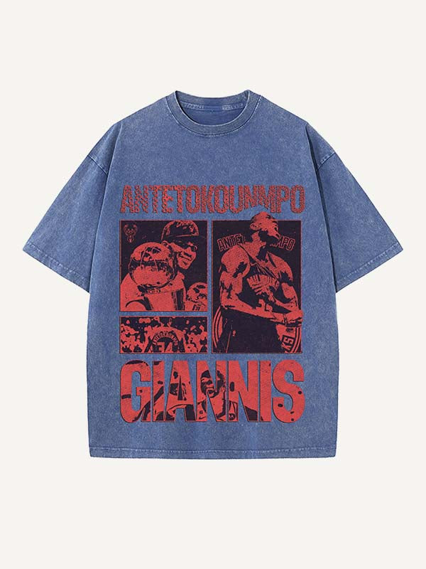 Giannis Antetokounmpo Print Round Neck T-shirt