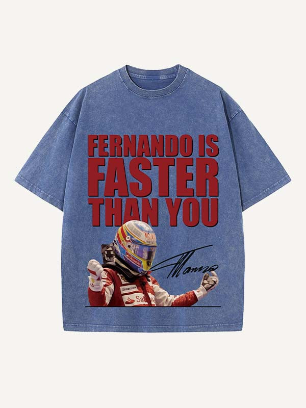 Fernando Alonso Print Round Neck T-shirt