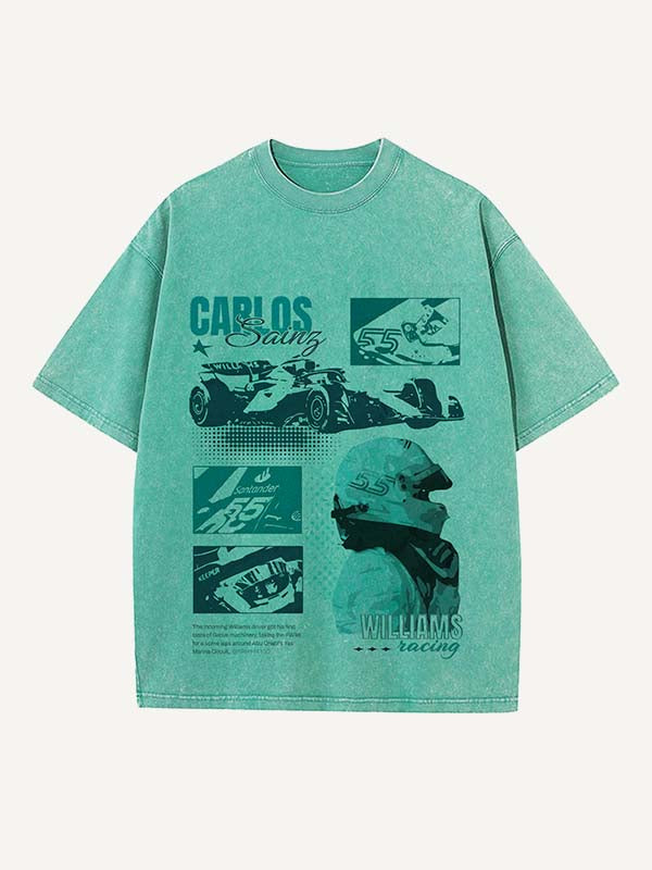 Carlos Sainz Print Round Neck T-shirt