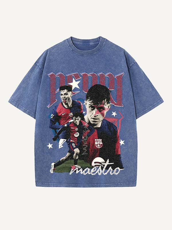 Pedri Print Round Neck T-shirt