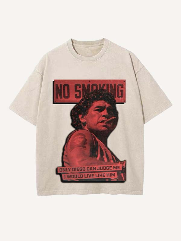 Diego Maradona Print Round Neck T-shirt
