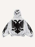 Eagle Graphic Print Slant Pockets Hoodie
