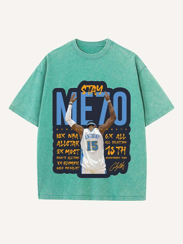 Carmelo Anthony Print Round Neck T-shirt