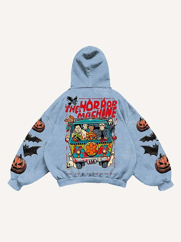 Halloween Horror Print Slant Pockets Hoodie