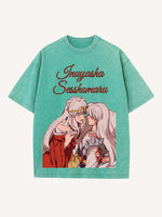 Inuyasha Print Round Neck T-shirt