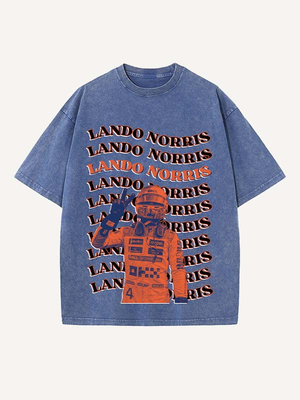 Lando Norris Print Round Neck T-shirt