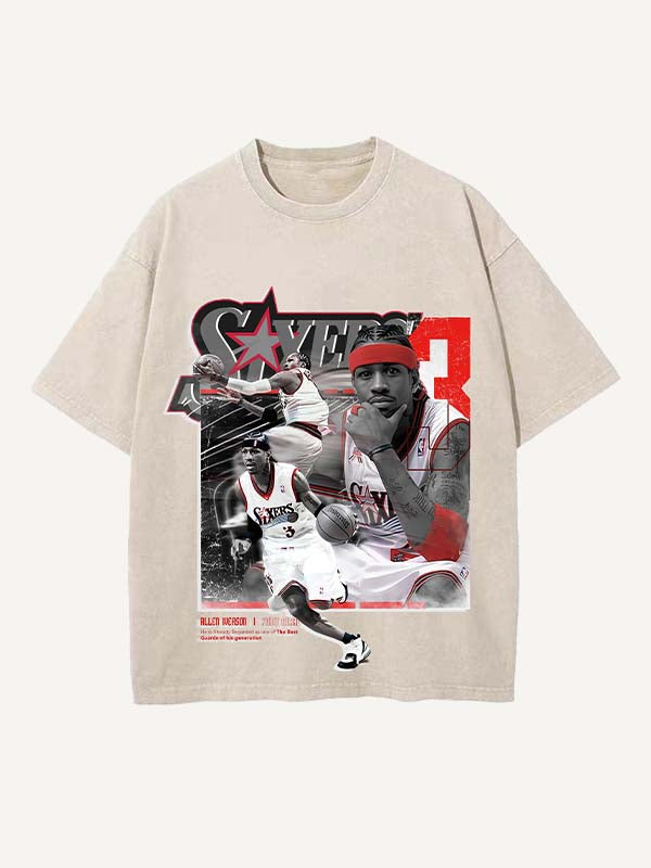 Allen Iverson Print Round Neck T-shirt