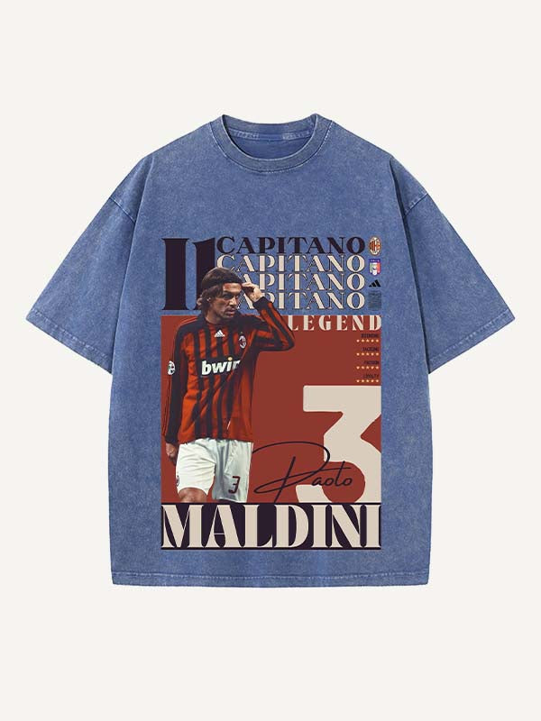 Paolo Maldini Print Round Neck T-shirt