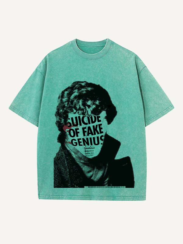 Sherlock Print Round Neck T-shirt