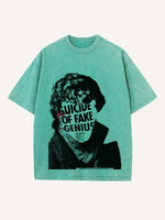 Sherlock Print Round Neck T-shirt