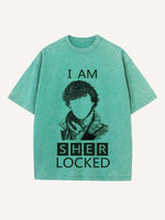 Sherlock Print Round Neck T-shirt