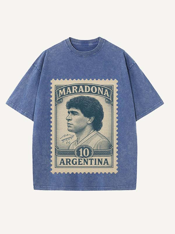 Diego Maradona Print Round Neck T-shirt