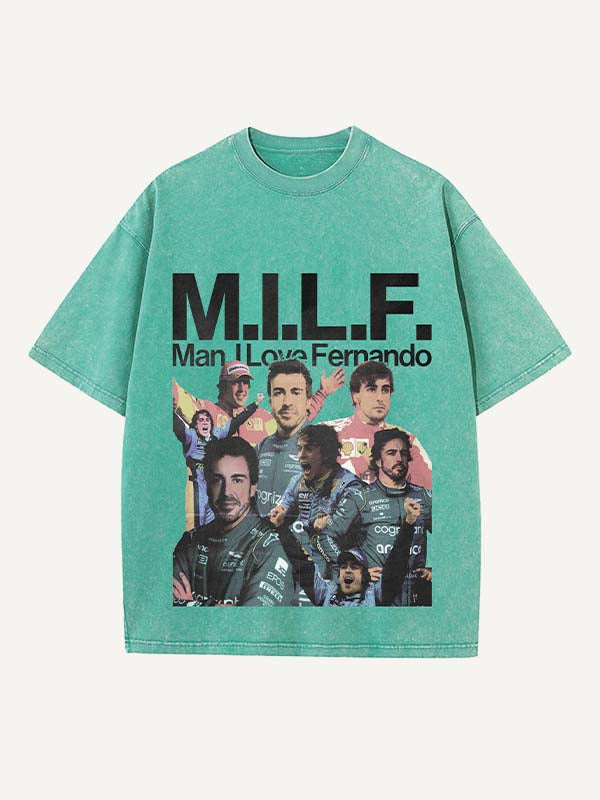 Fernando Alonso Print Round Neck T-shirt