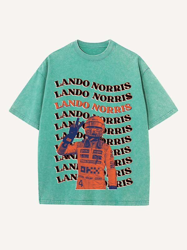 Lando Norris Print Round Neck T-shirt