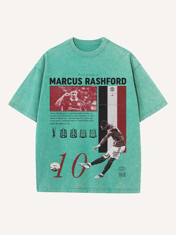 Marcus Rashford Print Round Neck T-shirt