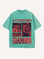 Giannis Antetokounmpo Print Round Neck T-shirt