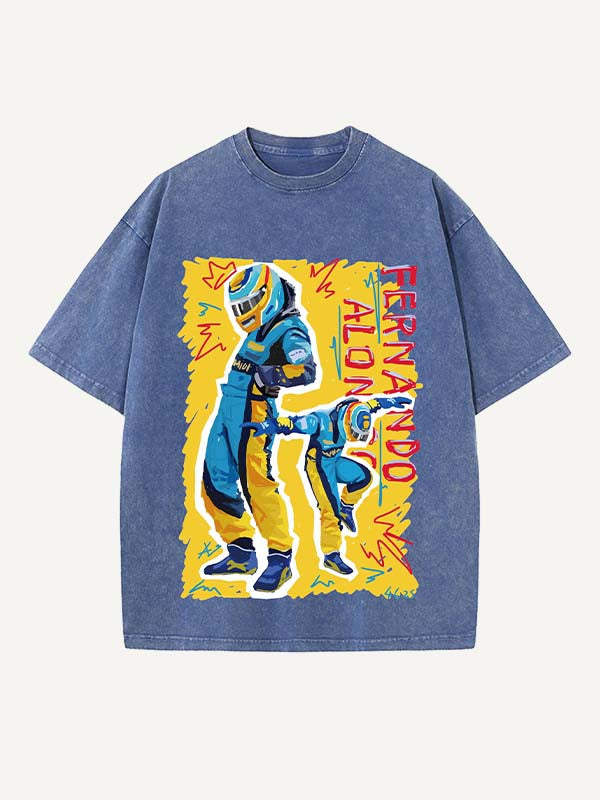 Fernando Alonso Print Round Neck T-shirt