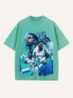 Anthony Edwards Print Round Neck T-shirt