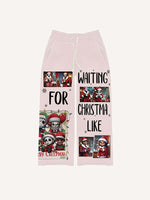 Christmas Horror Print Elastic Waist Pants