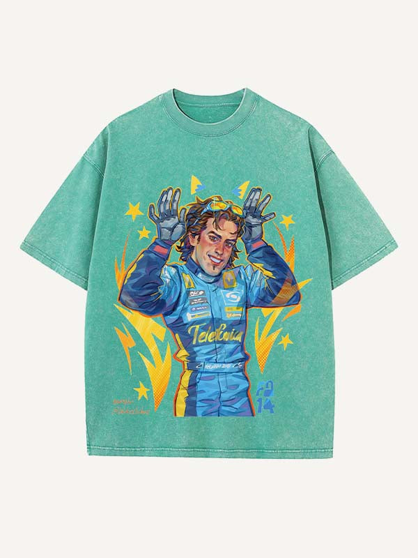 Fernando Alonso Print Round Neck T-shirt