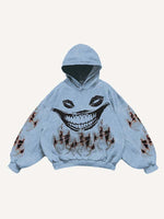 Teeth&Lips&Graphic Print Slant Pockets Hoodie
