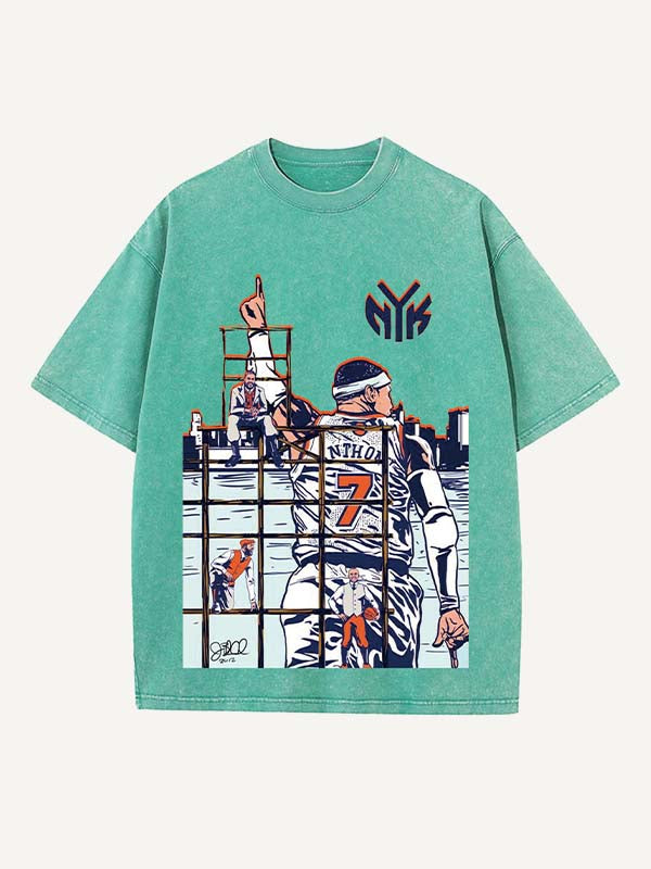 Carmelo Anthony Print Round Neck T-shirt