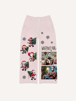 Christmas Horror Print Elastic Waist Pants