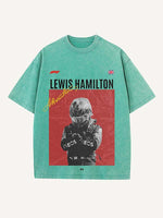 Lewis Hamilton Print Round Neck T-shirt