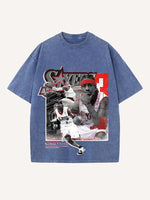 Allen Iverson Print Round Neck T-shirt