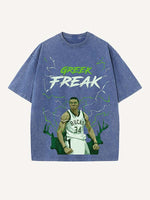 Giannis Antetokounmpo Print Round Neck T-shirt