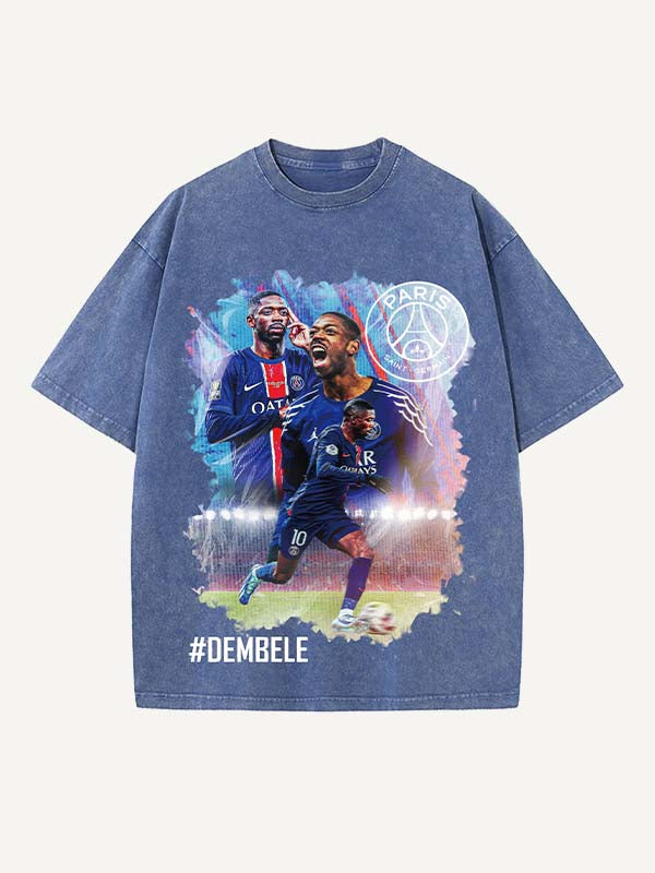 Ousmane Dembélé Print Round Neck T-shirt