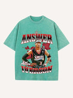 Allen Iverson Print Round Neck T-shirt