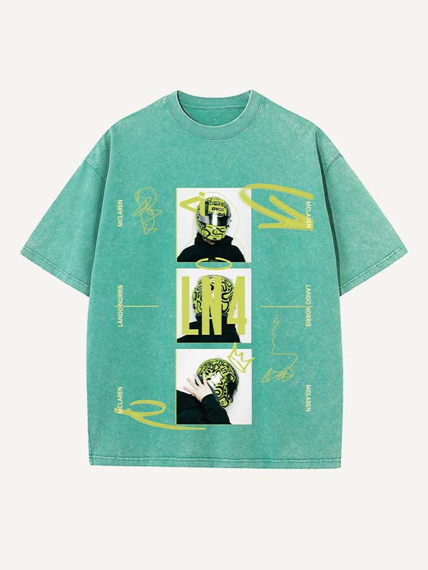 Lando Norris Print Round Neck T-shirt