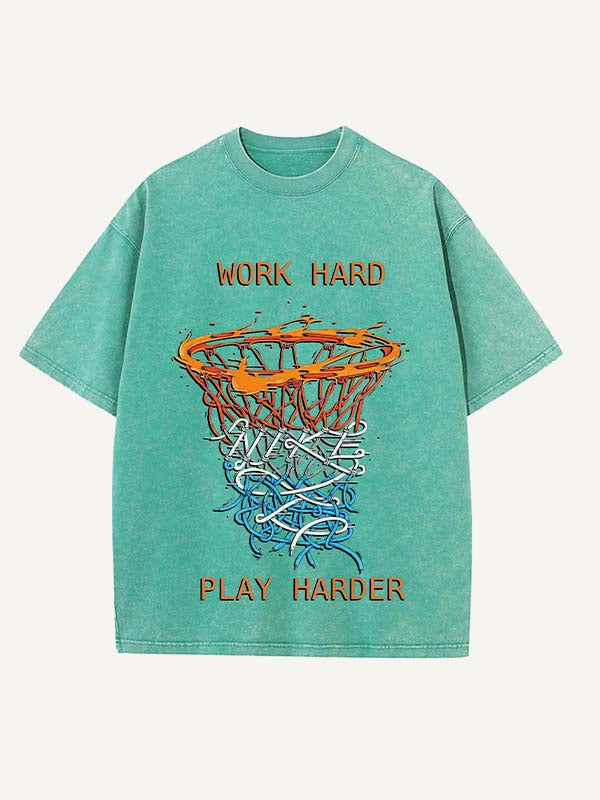 Basketball Aesthetic Print Round Neck T-shirt