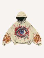 Eye&Graphic Print Slant Pockets Hoodie