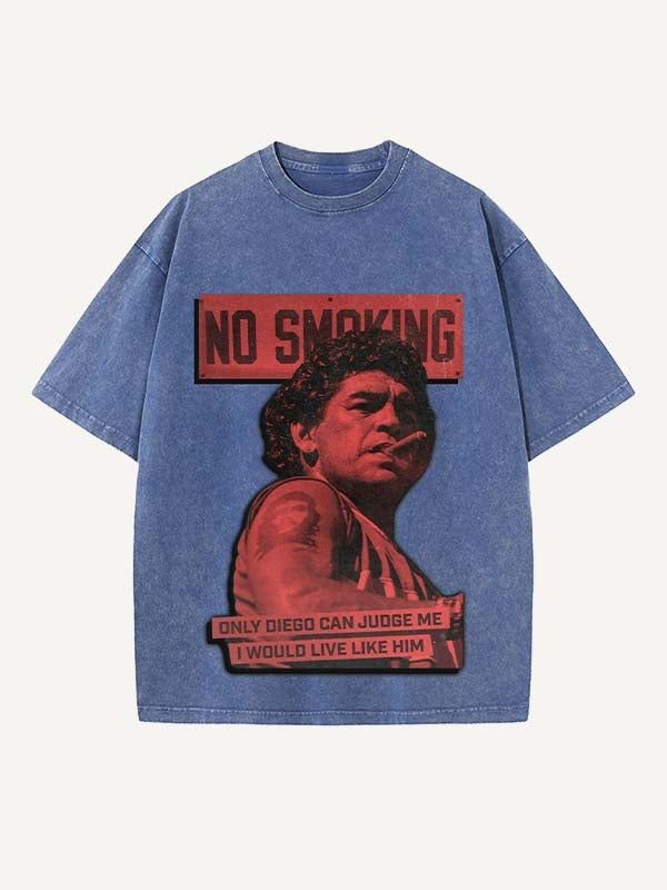 Diego Maradona Print Round Neck T-shirt