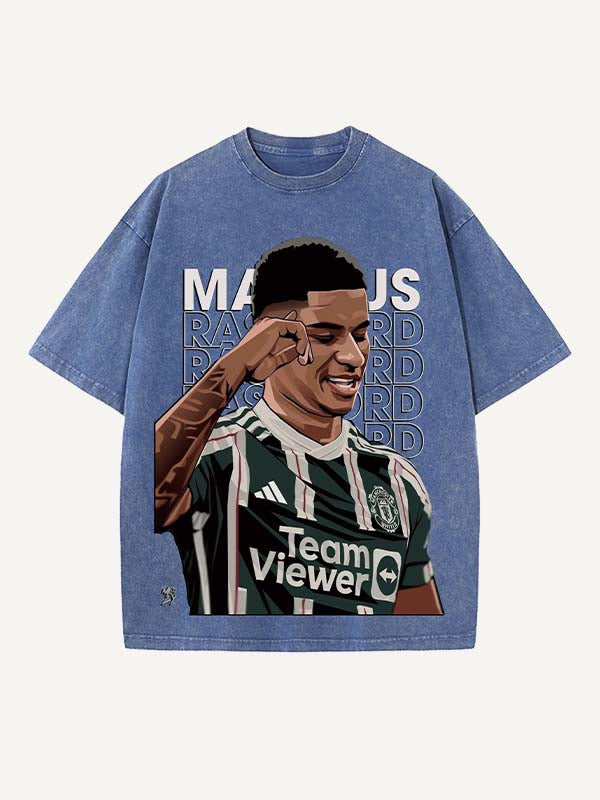 Marcus Rashford Print Round Neck T-shirt