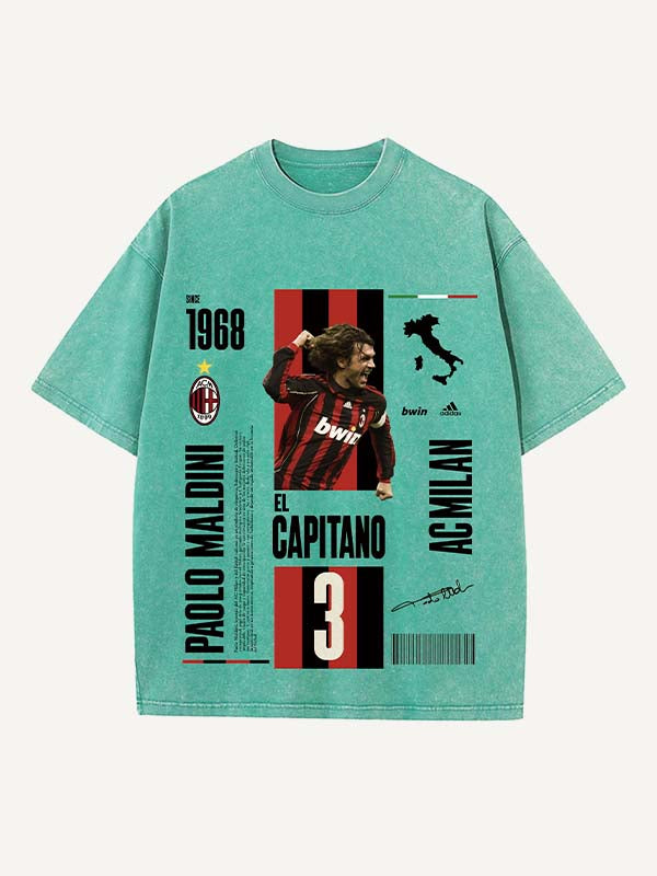 Paolo Maldini Print Round Neck T-shirt