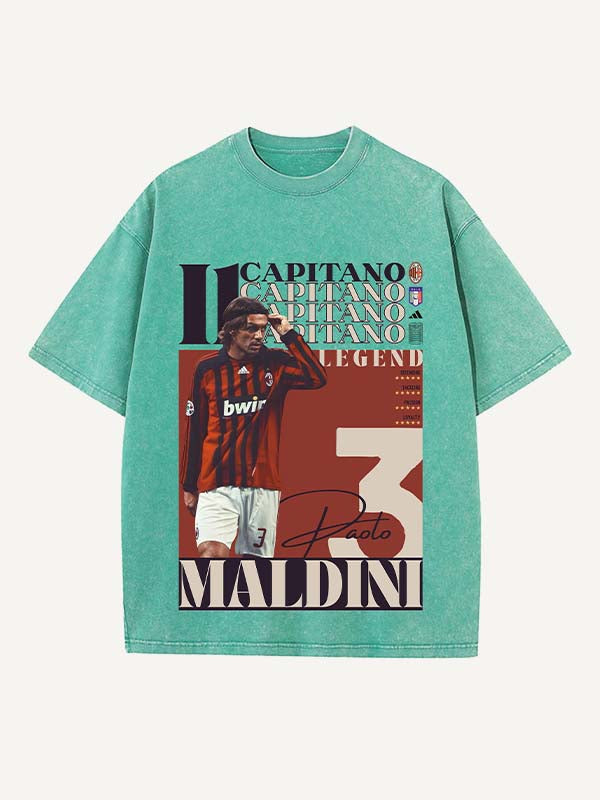Paolo Maldini Print Round Neck T-shirt
