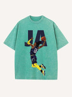 Ja Morant Print Round Neck T-shirt