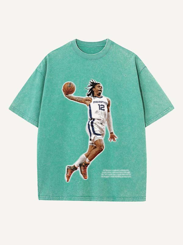 Ja Morant Print Round Neck T-shirt