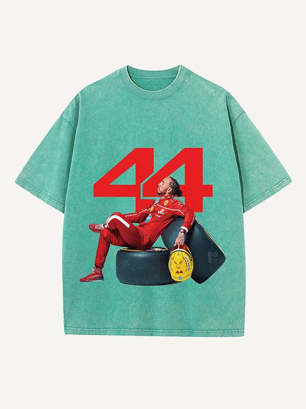 Lewis Hamilton Print Round Neck T-shirt