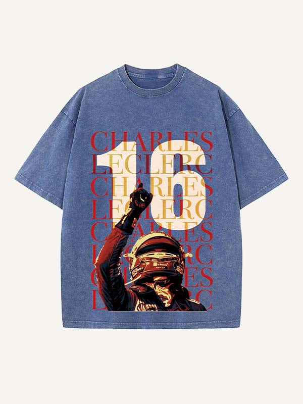 Charles Leclerc Print Round Neck T-shirt